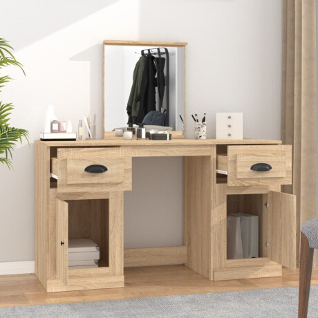 vidaXL Kaptafel met spiegel 130x50x132,5 cm sonoma eikenkleurig afbeelding3 - 1