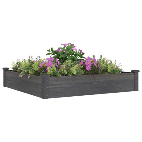 vidaXL Plantenbak verhoogd met voering 120x120x25 cm vurenhout grijs afbeelding3 - 1