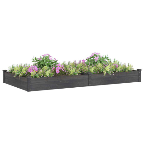 vidaXL Plantenbak verhoogd met voering 240x120x25 cm vurenhout grijs afbeelding3 - 1
