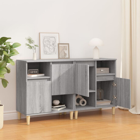 vidaXL Dressoirs 2 st 60x35x70 cm bewerkt hout grijs sonoma eikenkleur afbeelding3 - 1
