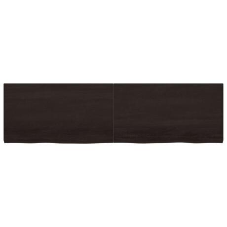 vidaXL Wastafelblad 220x60x(2-4) cm behandeld massief hout donkerbruin afbeelding3 - 1