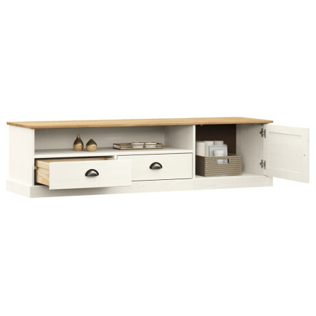 vidaXL Tv-meubel VIGO 156x40x40 cm massief grenenhout wit afbeelding3 - 1