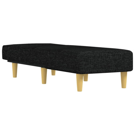vidaXL Chaise longue stof zwart afbeelding3 - 1