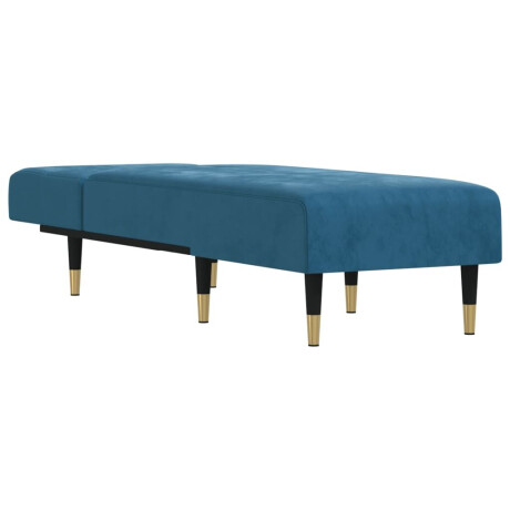 vidaXL Chaise longue fluweel blauw afbeelding3 - 1