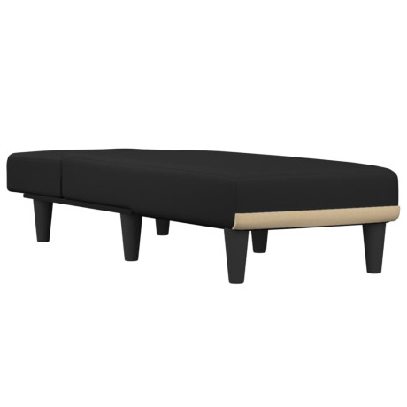 vidaXL Chaise longue stof zwart afbeelding3 - 1