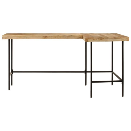 vidaXL Bureau 165x110x77 cm massief mangohout en ijzer afbeelding3 - 1