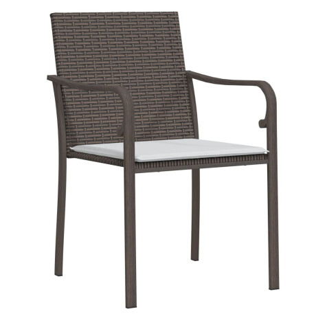 vidaXL Tuinstoelen 4 st met kussens 56x59x84 cm poly rattan bruin afbeelding3 - 1