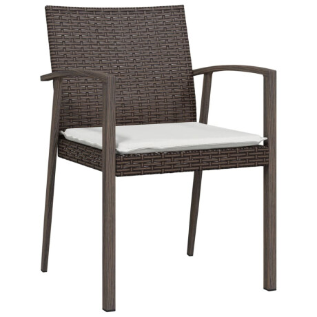 vidaXL Tuinstoelen 4 st met kussens 56,5x57x83 cm poly rattan bruin afbeelding3 - 1