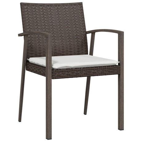 vidaXL Tuinstoelen 6 st met kussens 56,5x57x83 cm poly rattan bruin afbeelding3 - 1