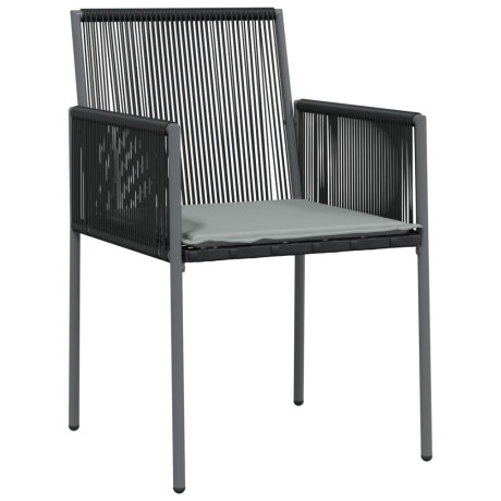 vidaXL Tuinstoelen 6 st met kussens 54x60,5x83,5 cm poly rattan zwart afbeelding3 - 1
