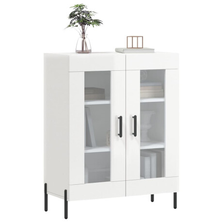 vidaXL Dressoir 69,5x34x90 cm bewerkt hout hoogglans wit afbeelding3 - 1