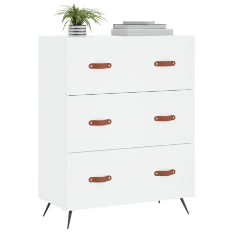vidaXL Ladekast 69,5x34x90 cm bewerkt hout wit afbeelding3 - 1