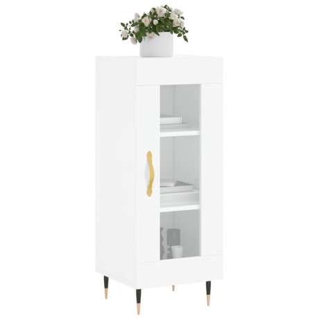 vidaXL Dressoir 34,5x34x90 cm bewerkt hout hoogglans wit afbeelding3 - 1
