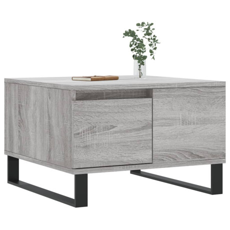 vidaXL Salontafel 55x55x36,5 cm bewerkt hout grijs sonoma eikenkleurig afbeelding3 - 1