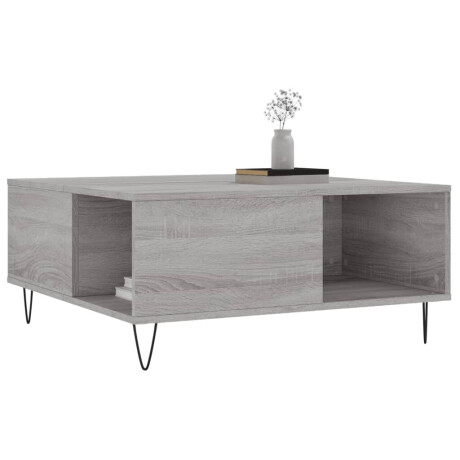 vidaXL Salontafel 80x80x36,5 cm bewerkt hout grijs sonoma eikenkleurig afbeelding3 - 1