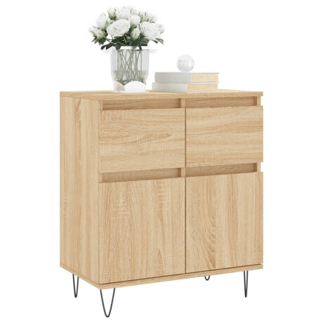 vidaXL Dressoir 60x35x70 cm bewerkt hout sonoma eikenkleurig afbeelding3 - 1