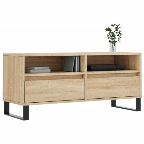 vidaXL Tv-meubel 100x34,5x44,5 cm bewerkt hout sonoma eikenkleurig afbeelding3 - 1
