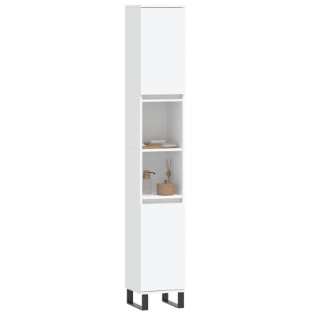 vidaXL Badkamerkast 30x30x190 cm bewerkt hout wit afbeelding3 - 1