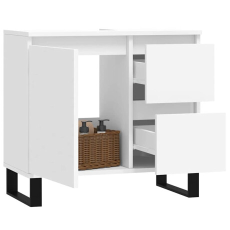 vidaXL Badkamerkast 65x33x60 cm bewerkt hout wit afbeelding3 - 1