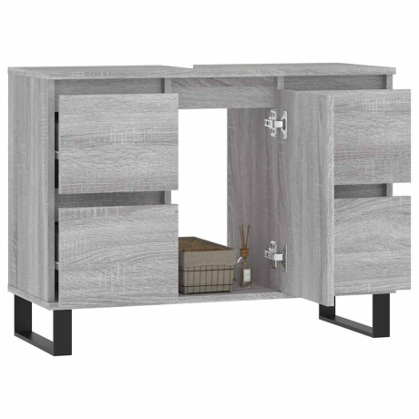 vidaXL Badkamerkast 80x33x60 cm bewerkt hout grijs sonoma eikenkleurig afbeelding3 - 1