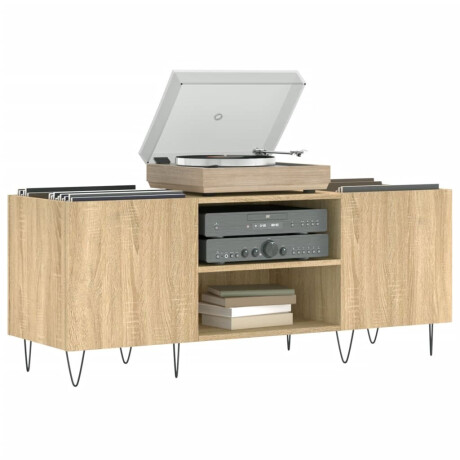 vidaXL Platenkast 121x38x48 cm bewerkt hout sonoma eikenkleurig afbeelding3 - 1