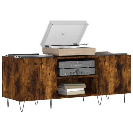 vidaXL Platenkast 121x38x48 cm bewerkt hout gerookt eikenkleurig afbeelding3 - 1