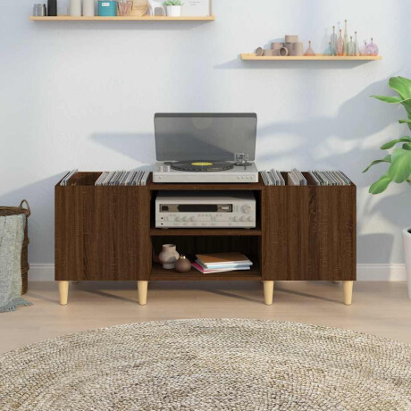 vidaXL Platenkast 121x38x48 cm bewerkt hout bruin eikenkleur afbeelding3 - 1