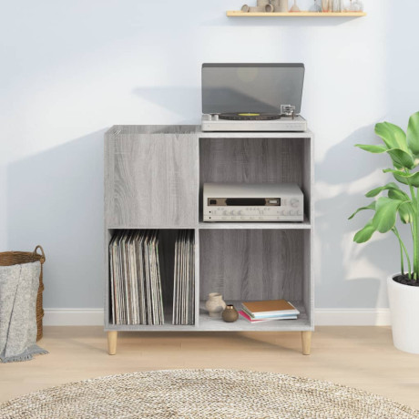 vidaXL Platenkast 84,5x38x89 cm bewerkt hout grijs sonoma eikenkleurig afbeelding3 - 1