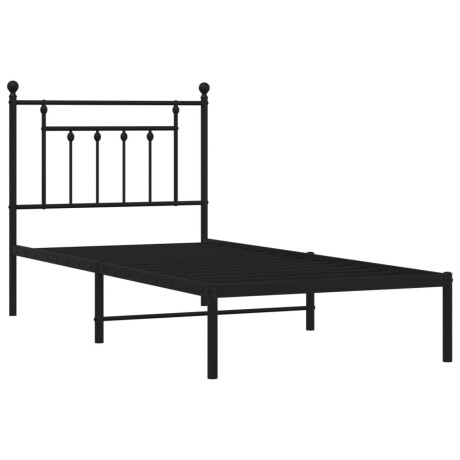 vidaXL Bedframe met hoofdbord metaal zwart 80x200 cm afbeelding3 - 1