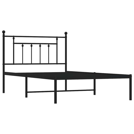 vidaXL Bedframe met hoofdbord metaal zwart 100x200 cm afbeelding3 - 1