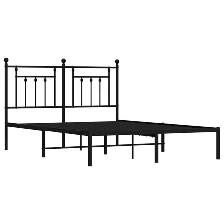 vidaXL Bedframe met hoofdbord metaal zwart 150x200 cm afbeelding3 - 1