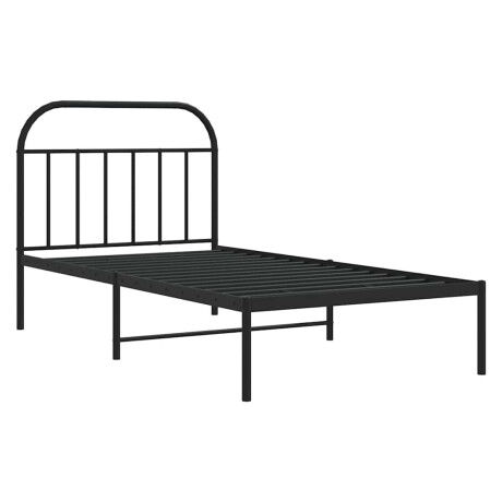 vidaXL Bedframe met hoofdbord metaal zwart 100x200 cm afbeelding3 - 1