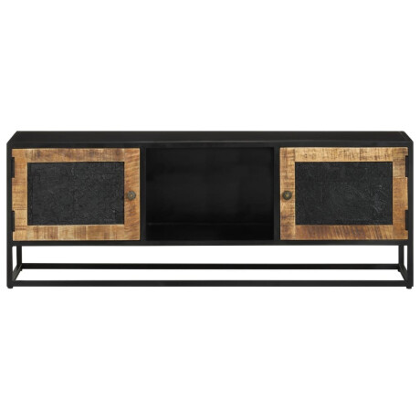 vidaXL Tv-meubel 110x30x40 cm massief ruw mangohout en ijzer afbeelding3 - 1