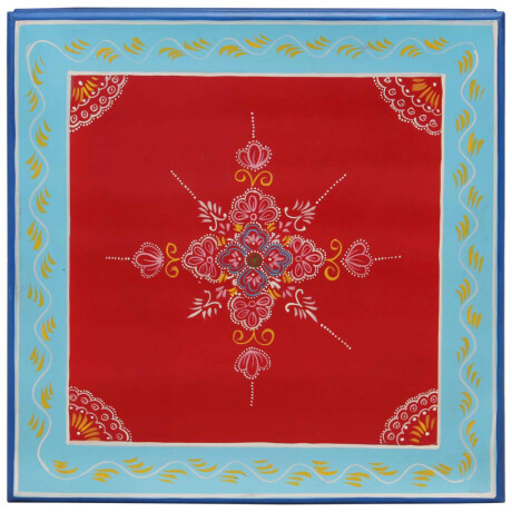 vidaXL Salontafel handbeschilderd massief mangohout rood afbeelding3 - 1