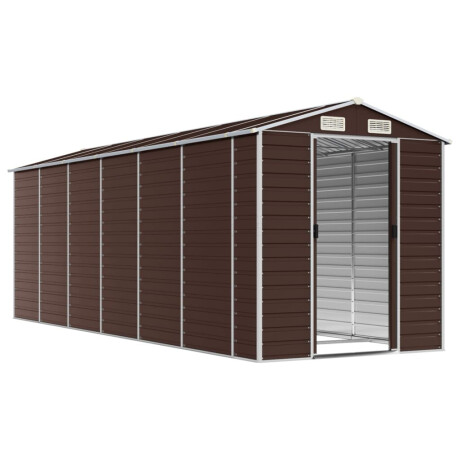 vidaXL Tuinhuis Bruin 191x555x198 cm Gegalvaniseerd Staal afbeelding3 - 1