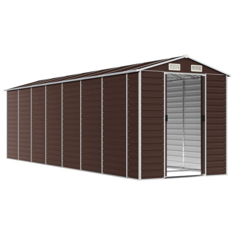 vidaXL Tuinhuis Bruin 191x640x198 cm Gegalvaniseerd Staal afbeelding3 - 1