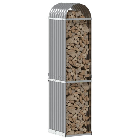 vidaXL Haardhoutopslag 40x45x170 cm gegalvaniseerd staal lichtgrijs afbeelding3 - 1