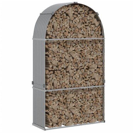 vidaXL Haardhoutopslag 120x45x210 cm gegalvaniseerd staal lichtgrijs afbeelding3 - 1