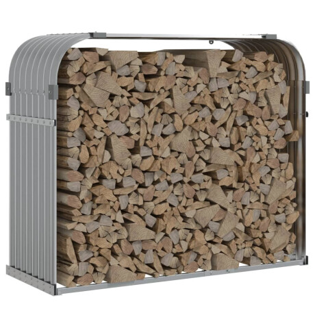 vidaXL Haardhoutopslag 120x45x100 cm gegalvaniseerd staal lichtgrijs afbeelding3 - 1