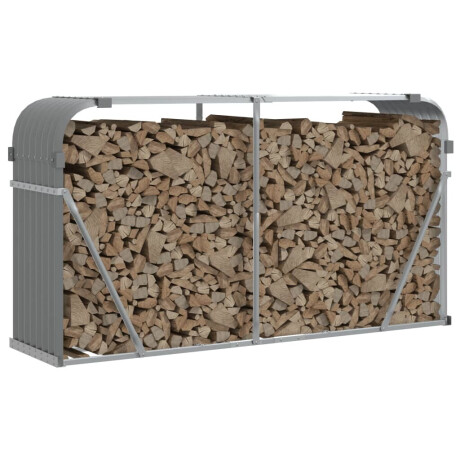 vidaXL Haardhoutopslag 180x45x100 cm gegalvaniseerd staal lichtgrijs afbeelding3 - 1