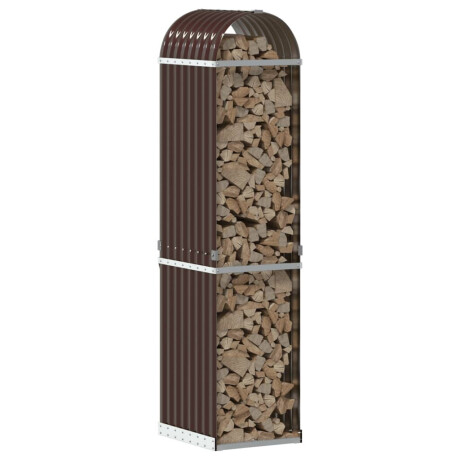 vidaXL Haardhoutopslag 40x45x170 cm gegalvaniseerd staal bruin afbeelding3 - 1