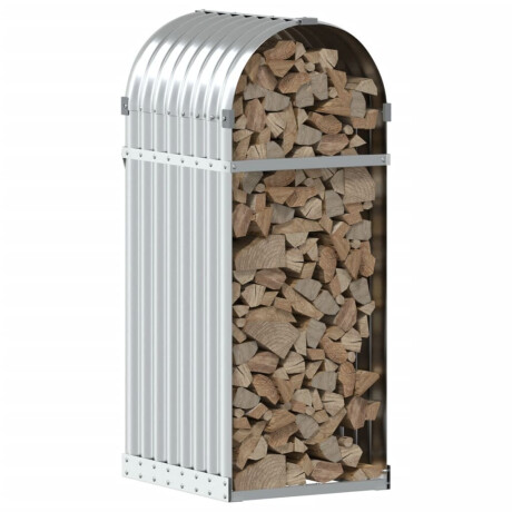 vidaXL Haardhoutopslag 40x45x100 cm gegalvaniseerd staal zilverkleurig afbeelding3 - 1
