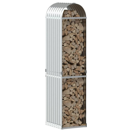 vidaXL Haardhoutopslag 40x45x170 cm gegalvaniseerd staal zilverkleurig afbeelding3 - 1