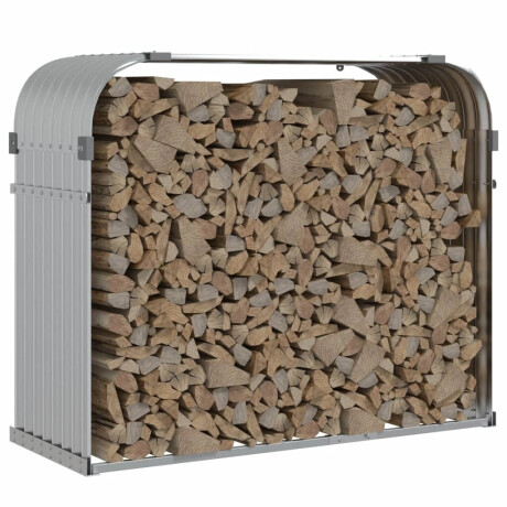 vidaXL Haardhoutopslag 120x45x100 cm gegalvaniseerd staal zilverkleur afbeelding3 - 1