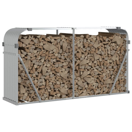 vidaXL Haardhoutopslag 180x45x100 cm gegalvaniseerd staal zilverkleur afbeelding3 - 1