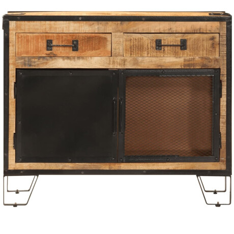 vidaXL Dressoir 80x31x66 cm massief ruw mangohout en metaal afbeelding3 - 1