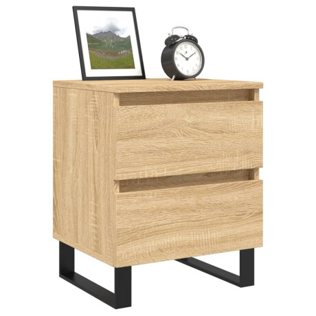 vidaXL Nachtkastje 40x35x50 cm bewerkt hout sonoma eikenkleurig afbeelding3 - 1