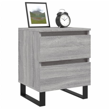 vidaXL Nachtkastje 40x35x50 cm bewerkt hout grijs sonoma eikenkleurig afbeelding3 - 1
