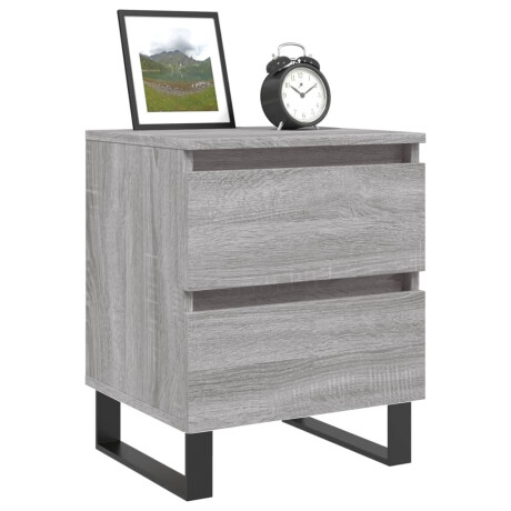 vidaXL Nachtkastjes 2 st 40x35x50 cm bewerkt hout grijs sonoma eiken afbeelding3 - 1