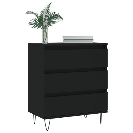 vidaXL Dressoir 60x35x70 cm bewerkt hout zwart afbeelding3 - 1